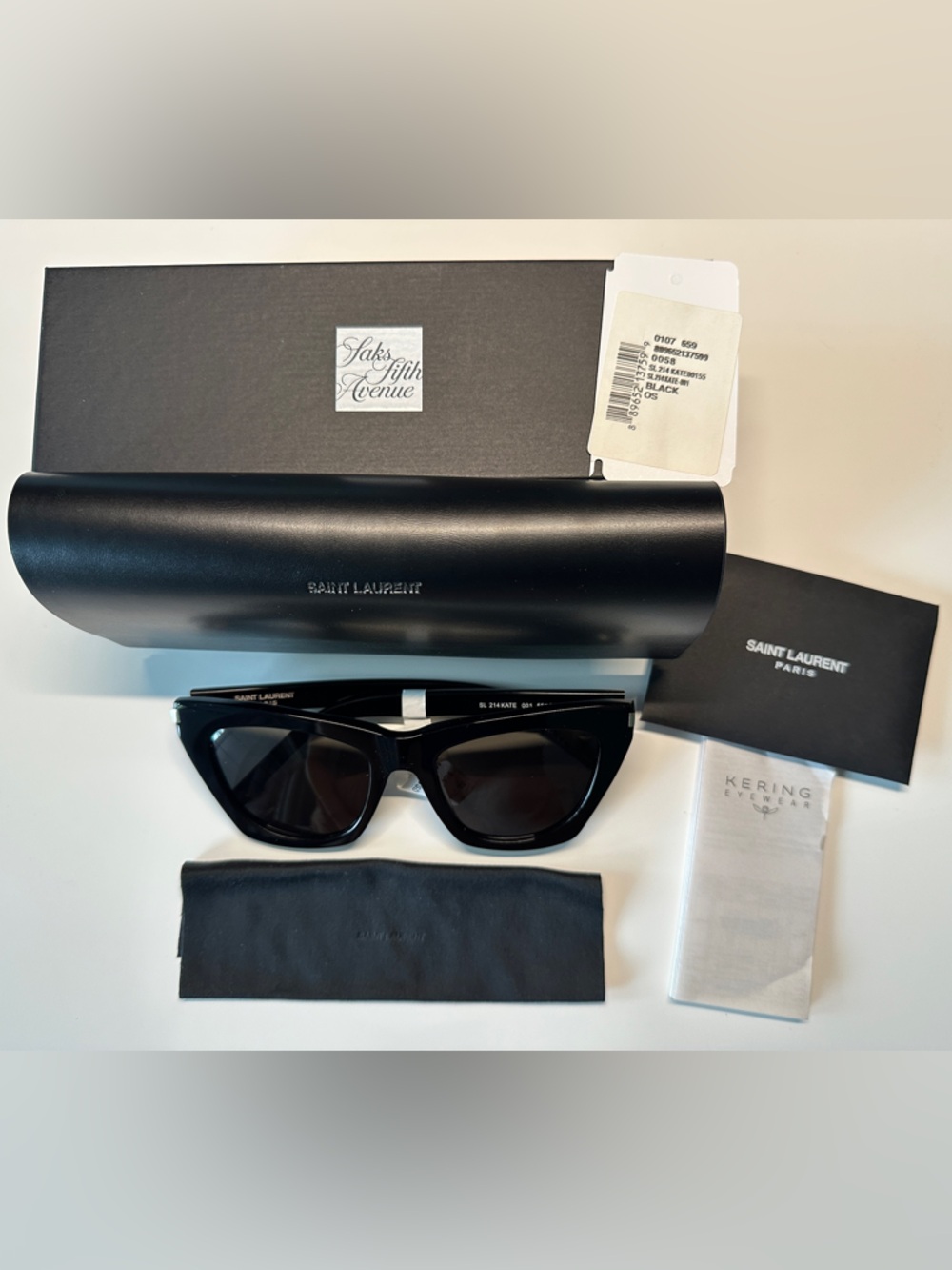 NEW Saint Laurent Kate Sunglasses in Black - Picture 2 of 10